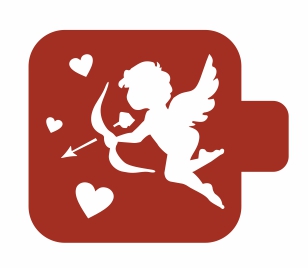 Трафарет пластиковый "Ангелочек со стрелой" 9*9 см