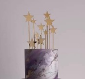 Набор топперов "Звезды" золотые с подставкой, 10 шт