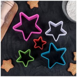 Набор форм для вырезания печенья "Звезды", пластик 5 шт, цвет МИКС