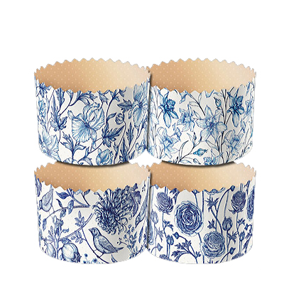 Форма бумажная для кулича на 100 гр Фарфор, d70*60 мм