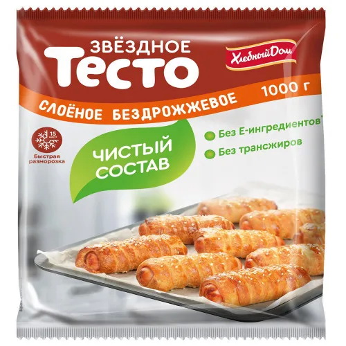 Тесто слоеное бедрожжевое Хлебный Дом, 1 кг