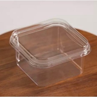 Креманка пластиковая с крышкой, 10,5*10,5*6 см