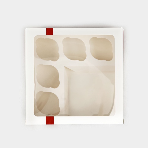 Коробка для капкейков и бенто «Бант», 25 х 25 х 10 см