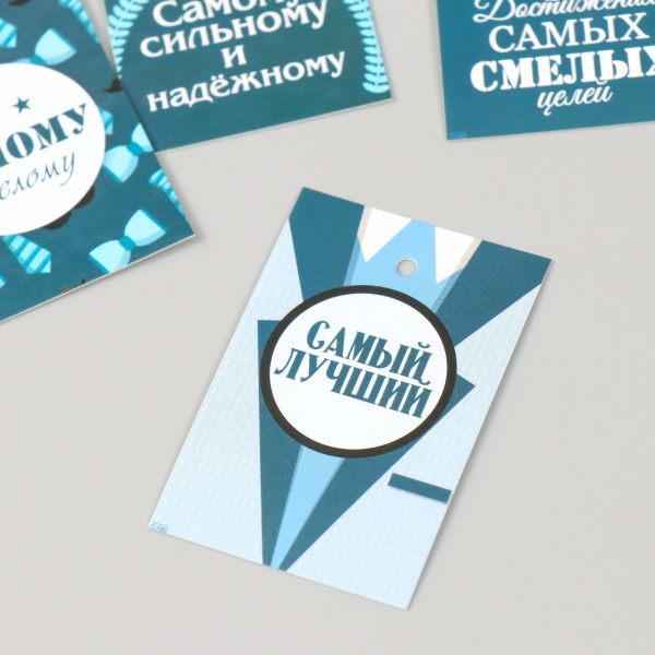 Бирка картон "Пожелания. Постер" набор 10 шт (5 видов) 4х6 см