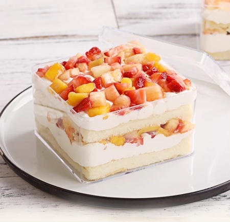 Креманка для десертов с крышкой квадратная CAKE BOX (кейк бокс), 350 мл