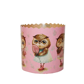 Форма бумажная для кулича на 60 гр Совушки, d 60*45 мм