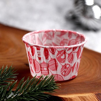 Капсула бумажная Маффин d50*40 мм, Елочные игрушки, 1 шт