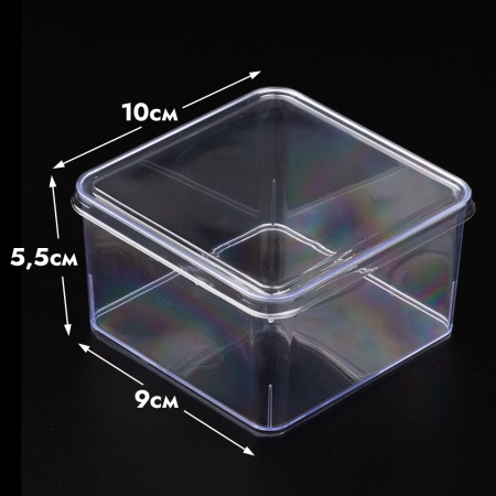 Креманка для десертов с крышкой квадратная CAKE BOX (кейк бокс), 350 мл