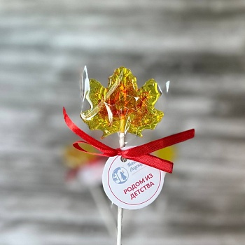 Леденец из изомальта "Листик", цвет микс, 6*4 см