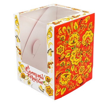 Коробка для кулича и шоколадной фигурки "Орнамент", 12,5 х 9,5 х 9,5 см