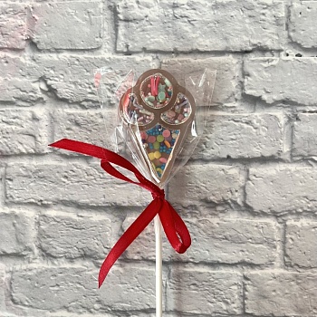 Леденец из изомальта "Погремушка", Мороженое, 6 см