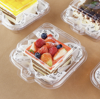 Коробка для бенто-торта и моти ПРОЗРАЧНАЯ, пластик, 145*145*75 мм, 1 шт