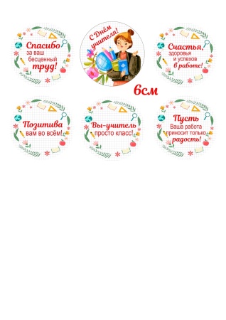 Капкейки учителю №11, картинка на сахарной бумаге