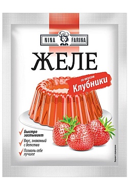Желе быстрого приготовления «Nina Farina»,  со вкусом клубники, 50 г