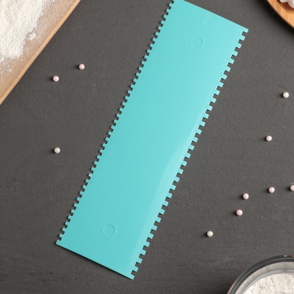 Шпатель кондитерский пластик, двойной Полосы, 25,5×7,5×0,3 см