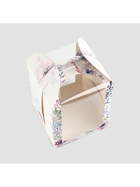 Коробка для кулича с окном "Венок" 15*15*18 см