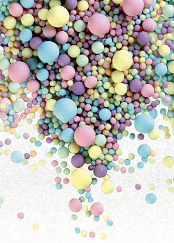 Взорванные зёрна риса №295М "Жемчуг матовый голубой, желтый, розовый, изумрудный, сиреневый", 50 гр