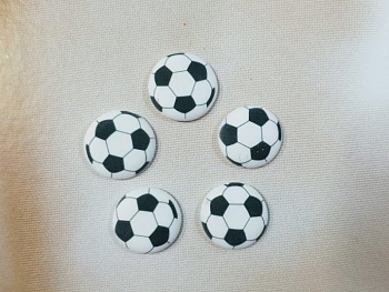 Сахарные фигурки медальоны Футбольный мяч 27 мм, 5 шт