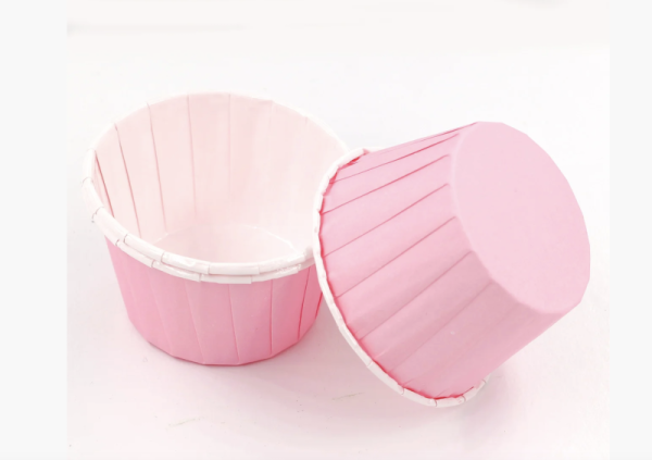 Капсула бумажная Маффин d50*40 мм, Нежно-розовая с ламинацией, 1 шт