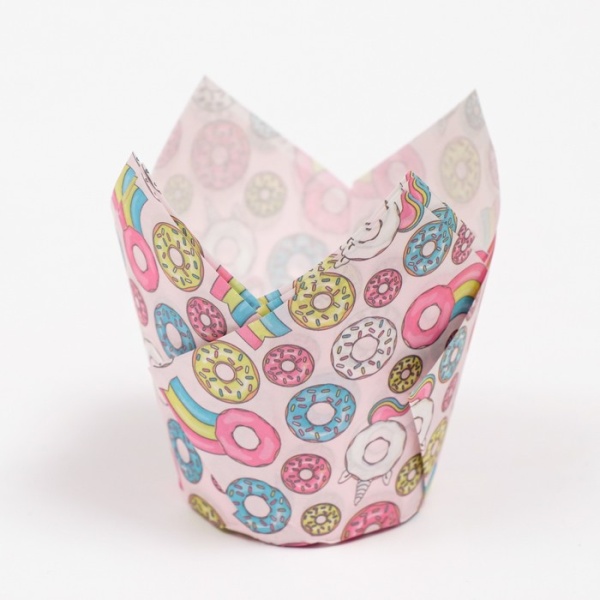 Капсула бумажная ТЮЛЬПАН d50*80 мм, пончики, 1 шт