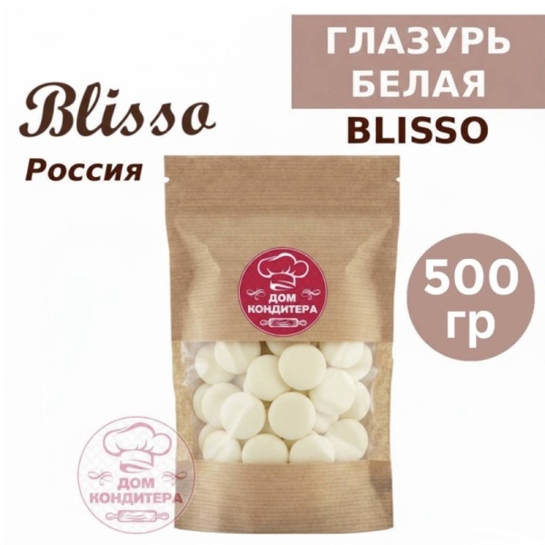 Глазурь Blisso, белая, Россия, 500 гр