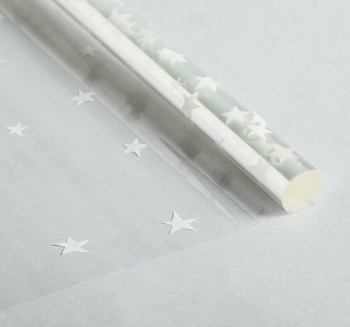 Плёнка глянцевая «Звёзды», белый, 200 г, 1 м