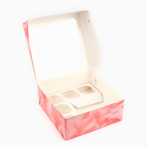 Коробка для капкейков и бенто «С любовью для тебя», 25 х 25 х 10 см