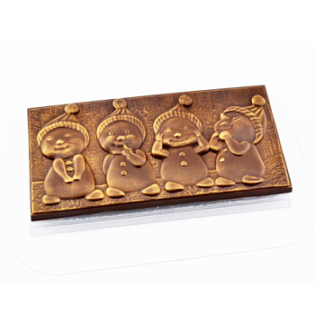 Форма пластиковая для шоколада "Плитка Снеговички"