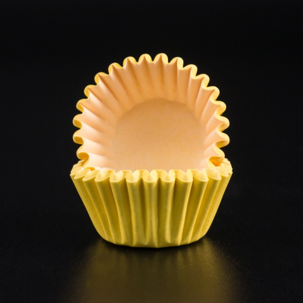 Капсула бумажная для конфет 35*23 мм, желтая, 1 шт