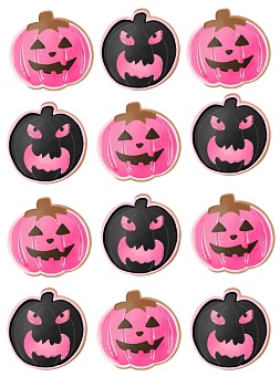 Хэллоуин розовый №2, картинка на сахарной бумаге