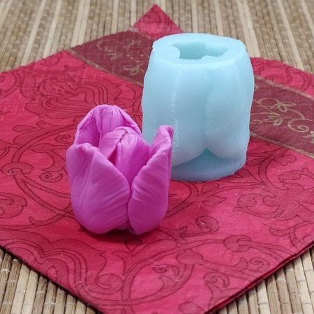 Силиконовый молд 3D Цветок №375 "Тюльпанчик"