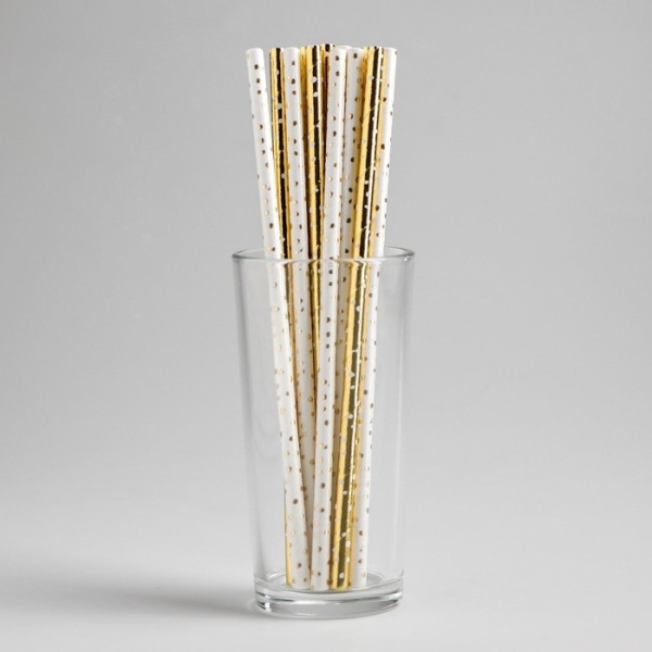 Трубочки для коктейля «Горошек», набор 12 шт.