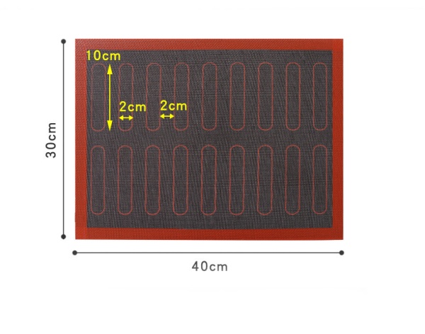 Коврик армированный с разметкой для эклеров 40*30 цвет МИКС
