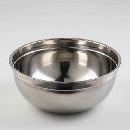 Миска, 0,9 литра, 16×8,5 см, внутренний d=14, толщина 0,5 мм, сталь 201