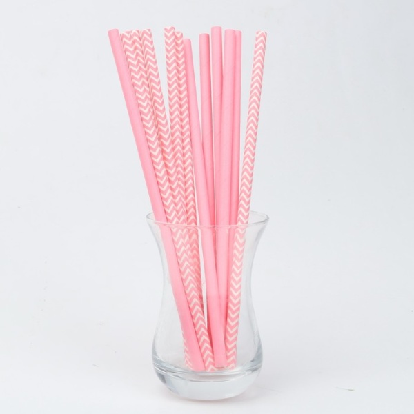 Трубочки для коктейля «Ассорти», набор 12 шт., цвет розовый
