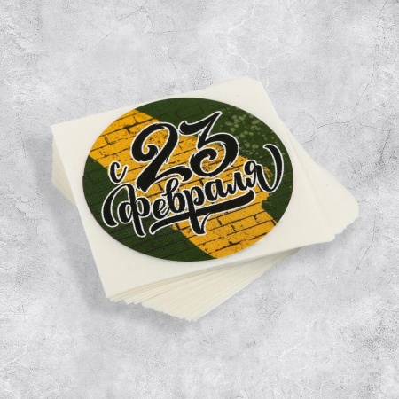 Набор наклеек «С 23 февраля», 4 х 4 см, 50 шт