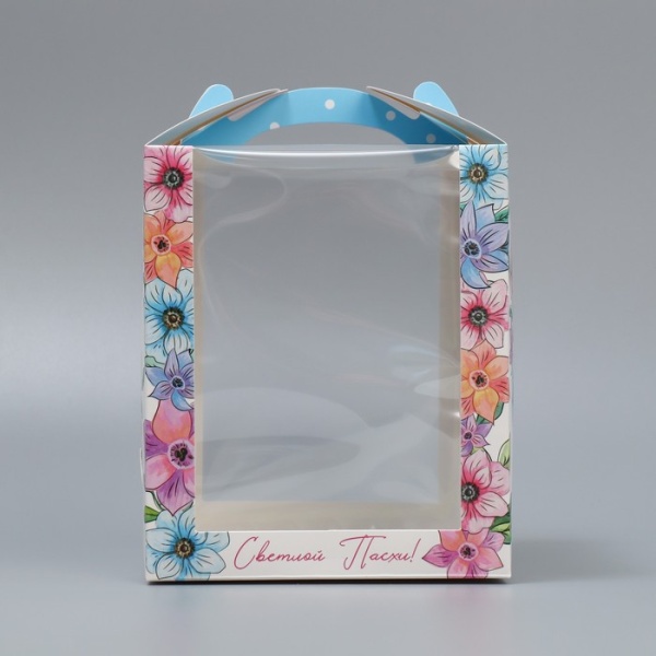 Коробка для кулича с окном «Светлой Пасхи!», 15 × 15 × 18 см