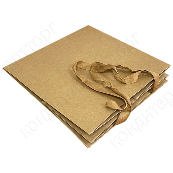 Пакет для торта с квадратным дном 30х30х30 см, крафт