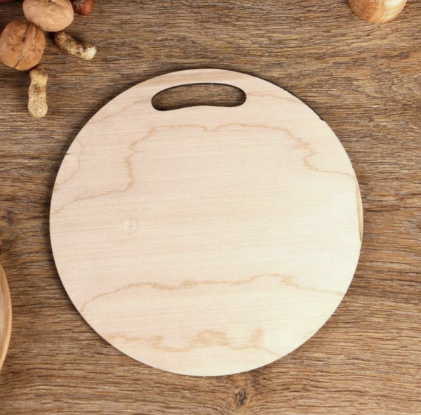 Доска разделочная и сервировочная круглая кухонная "Арбуз в разрезе", 26,5 см, дерево