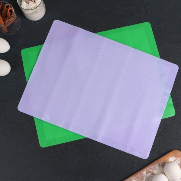 Коврик силиконовый с разлиновкой Доляна «Буссен», 38×28 см, цвет МИКС