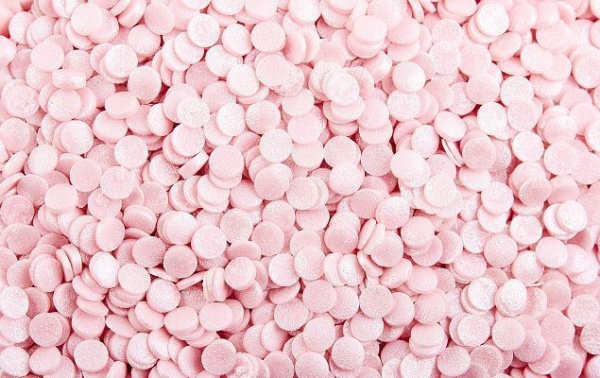 Посыпка кондитерская "Конфетти розовое перламутровое", опт 750 гр