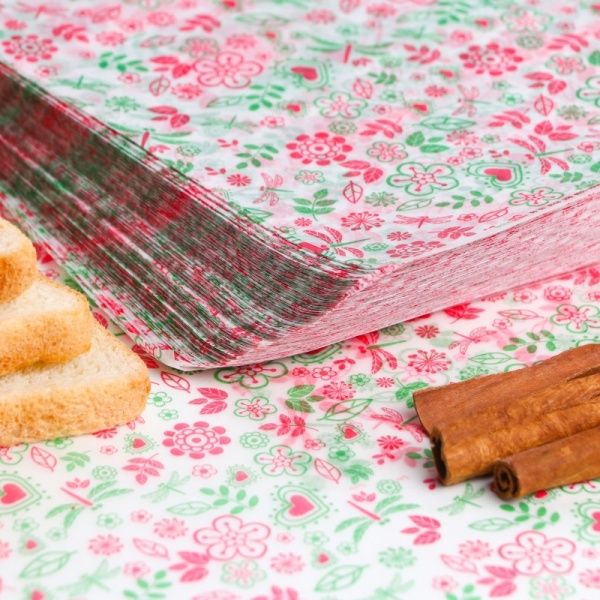 Бумага силиконизированная «Цветы», в листах, 25*22 см, набор 10 шт