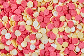 Посыпка кондитерская "Конфетти красно-золотое", опт 750 гр