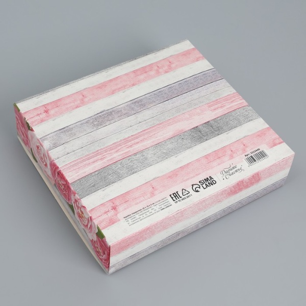 Коробка подарочная складная «Тебе», 200*180*50 мм, БЕЗ ЛЕНТЫ