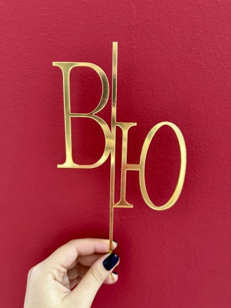 Акриловый топпер по индивидуальным размерам, Инициалы, 15*12 см