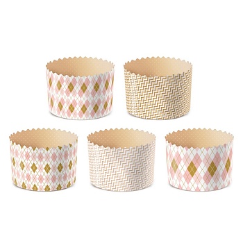 Форма бумажная для кулича на 100 гр Ромбики, d70*60 мм
