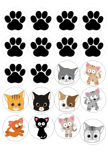 Кошки №1, картинка на сахарной бумаге