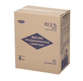Масло сладко-сливочное 82,5% "Экомилк", монолит, опт 5 кг