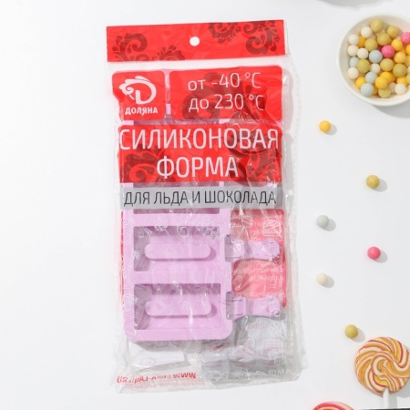 Форма для мороженого и эскимо «Сицилия», 19,5×11 см, 4 ячейки