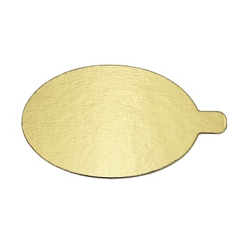 Подложка с держателем (сольерка) КРУГ 80 мм, золото/ белая, 1 шт